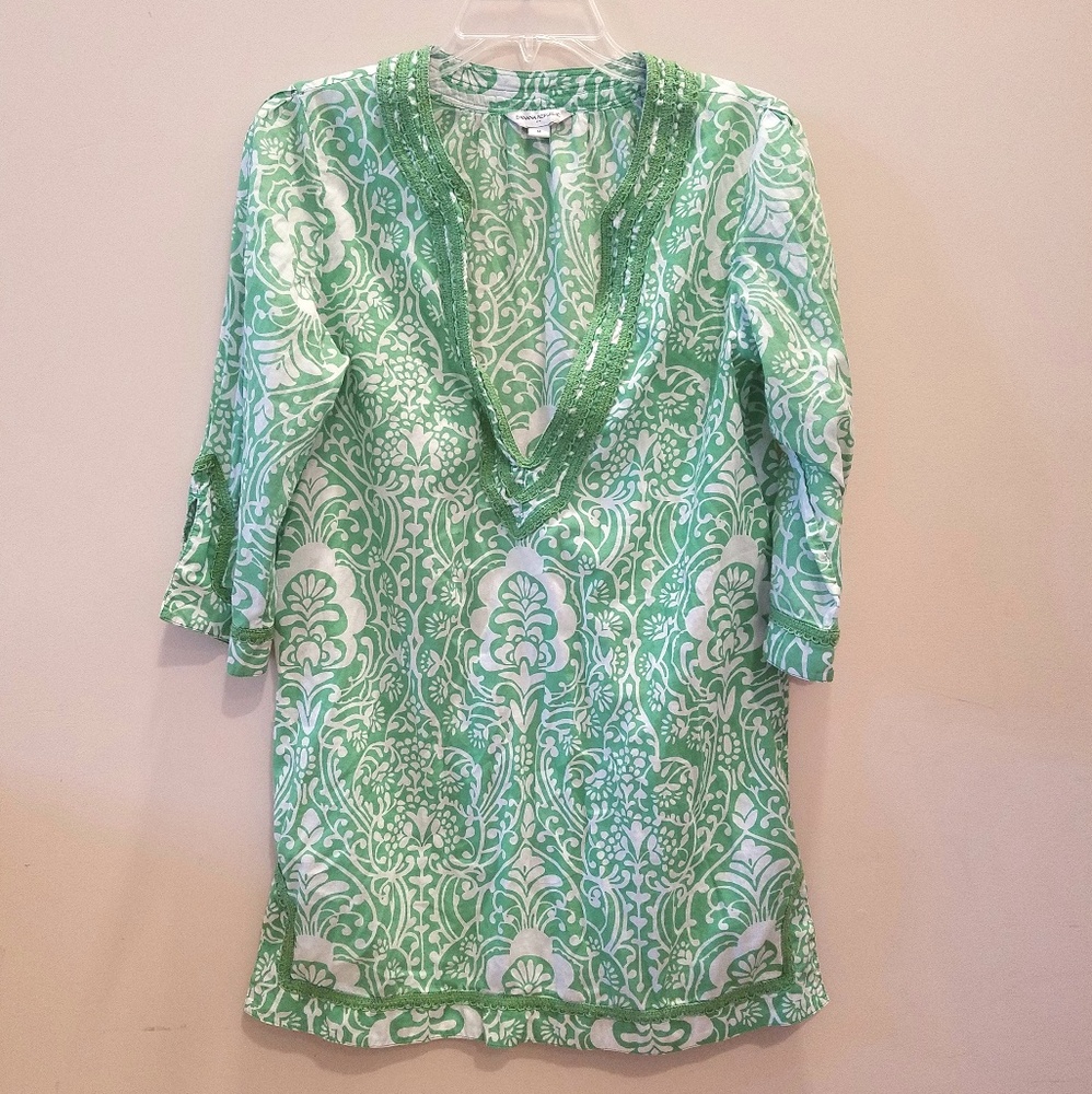 Banana Republic Green & White Tunic - Size Medium